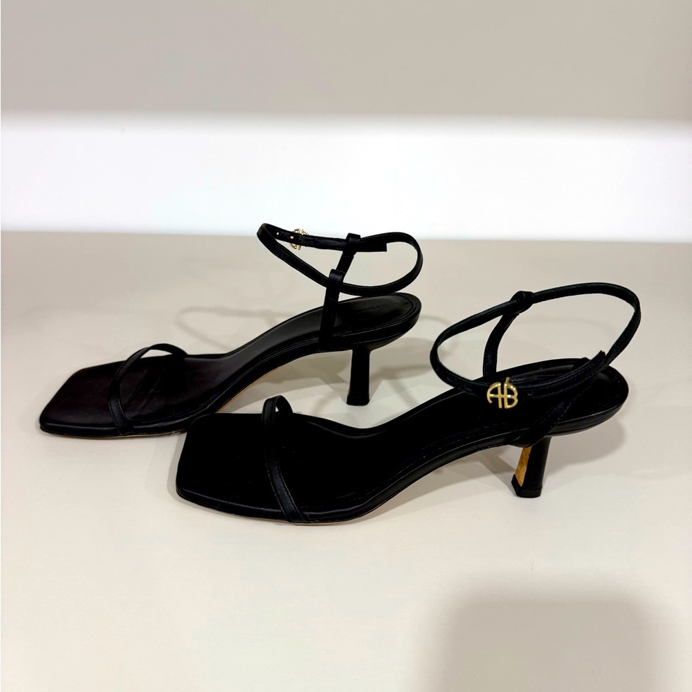 Anine Bing Invisible Sandal Black Strappy Heels
